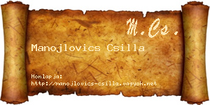 Manojlovics Csilla névjegykártya